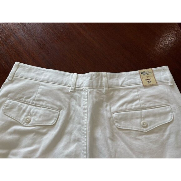 NWT J Crew Mens 33 White Wallace & Barnes 8" Pleated Cutoff Chino Shorts $129 - Picture 12 of 12